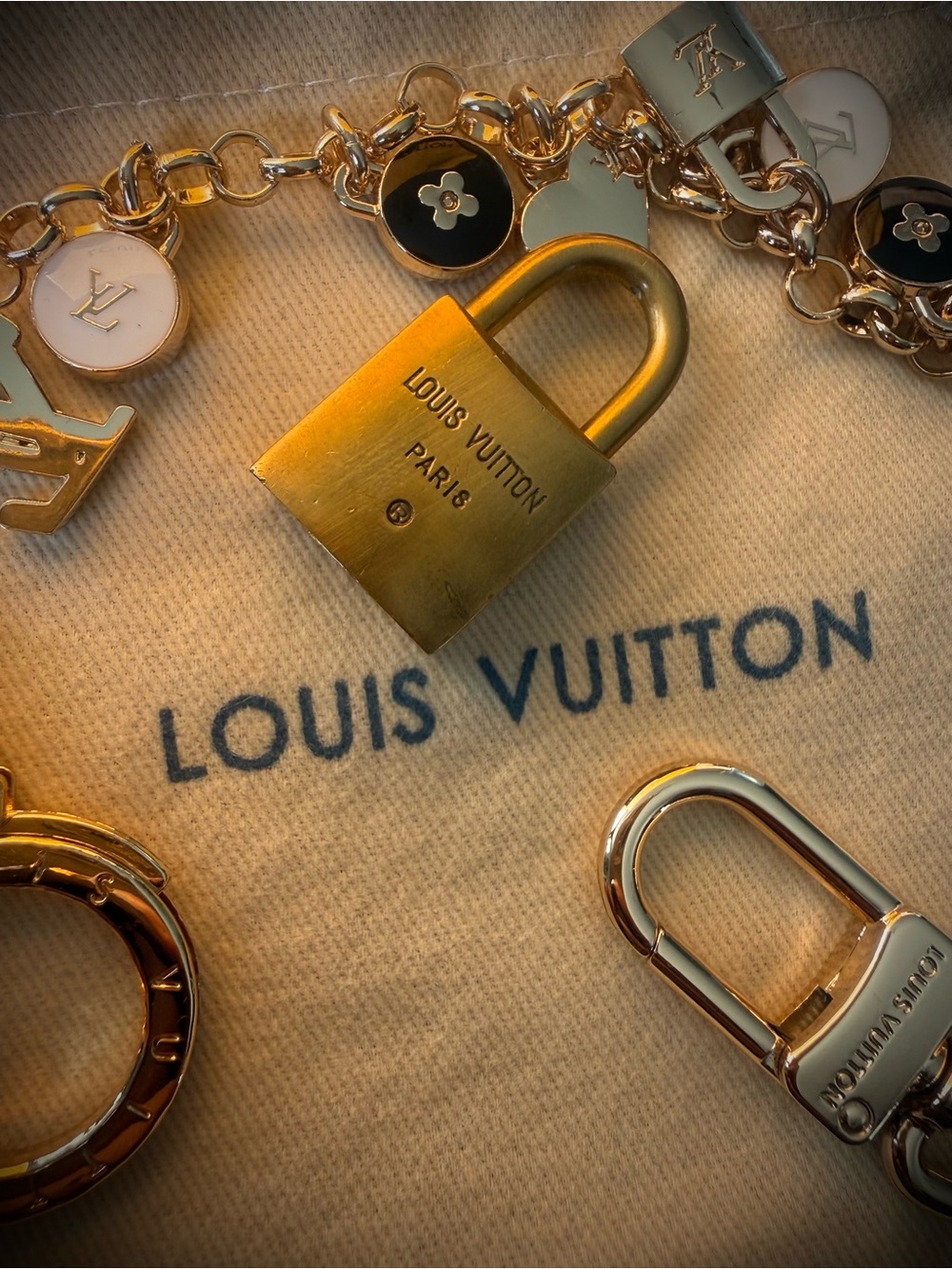 Authentic LV Vintage Padlock (ONLY-NO KEY) W/ FREE Unbranded Bag Charm